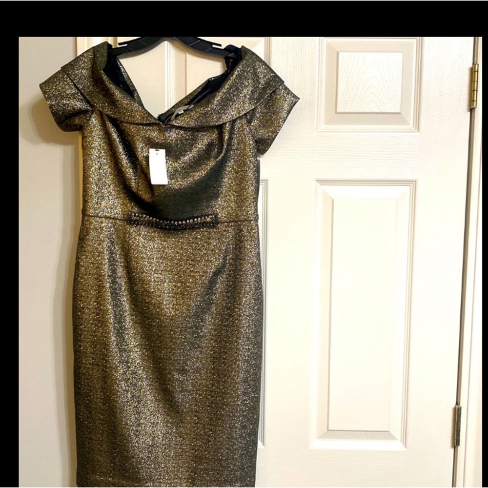 Rickie freeman Terri Jon metallic dress. Size 8